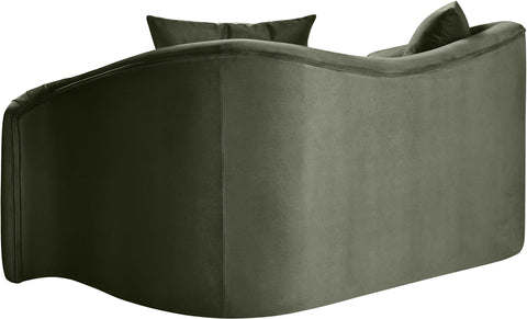 Elara 70" Green Velvet Upholstered Loveseat, 1 Piece