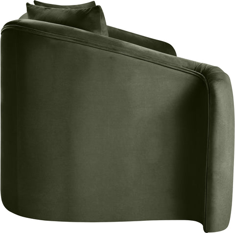 Elara 70" Green Velvet Upholstered Loveseat, 1 Piece