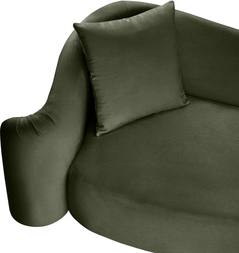 Elara 91" Green Velvet Upholstered Sofa, 1 Piece