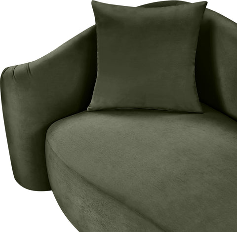Elara 91" Green Velvet Upholstered Sofa, 1 Piece