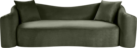 Elara 91" Green Velvet Upholstered Sofa, 1 Piece