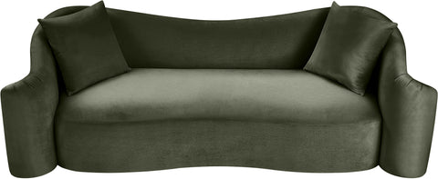 Elara 91" Green Velvet Upholstered Sofa, 1 Piece