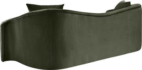 Elara 91" Green Velvet Upholstered Sofa, 1 Piece