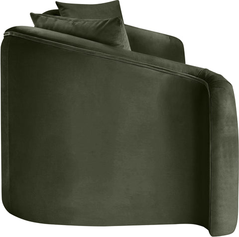 Elara 91" Green Velvet Upholstered Sofa, 1 Piece