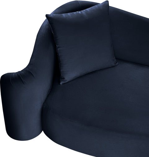 Elara Navy Velvet Upholstered Chair, 1 Piece