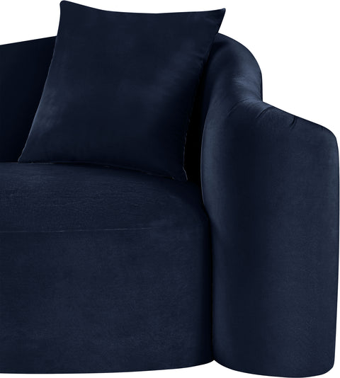 Elara Navy Velvet Upholstered Chair, 1 Piece