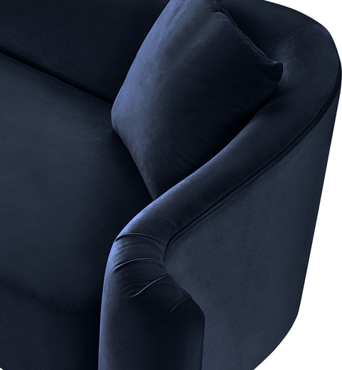 Elara Navy Velvet Upholstered Chair, 1 Piece
