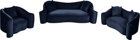 Elara 70" Navy Velvet Upholstered Loveseat, 1 Piece
