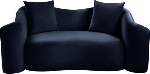 Elara 70" Navy Velvet Upholstered Loveseat, 1 Piece