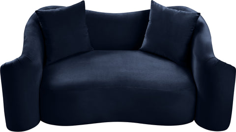 Elara 70" Navy Velvet Upholstered Loveseat, 1 Piece