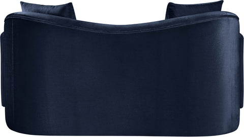 Elara 70" Navy Velvet Upholstered Loveseat, 1 Piece