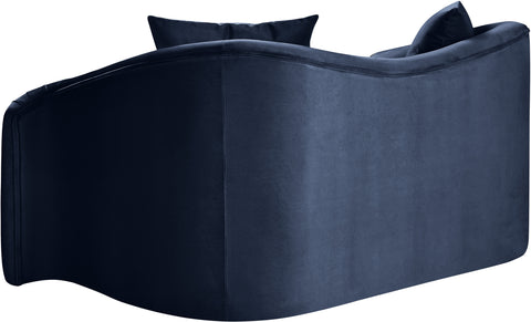 Elara 70" Navy Velvet Upholstered Loveseat, 1 Piece