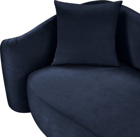 Elara 91" Navy Velvet Upholstered Sofa, 1 Piece