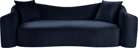 Elara 91" Navy Velvet Upholstered Sofa, 1 Piece