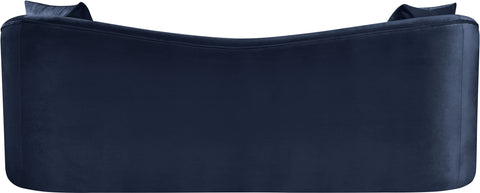 Elara 91" Navy Velvet Upholstered Sofa, 1 Piece