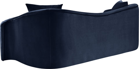Elara 91" Navy Velvet Upholstered Sofa, 1 Piece