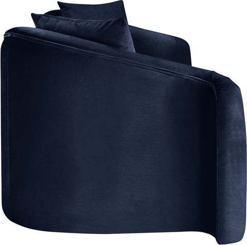 Elara 91" Navy Velvet Upholstered Sofa, 1 Piece