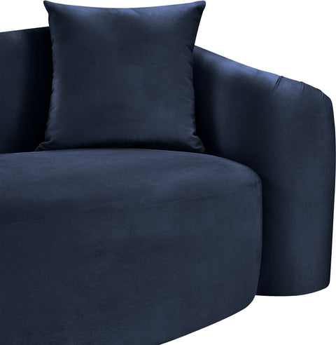 Elara 91" Navy Velvet Upholstered Sofa, 1 Piece