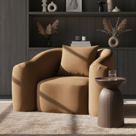 Elara Saddle Velvet Upholstered Chair, 1 Piece