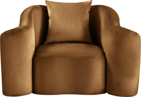 Elara Saddle Velvet Upholstered Chair, 1 Piece