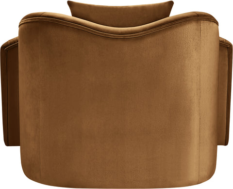 Elara Saddle Velvet Upholstered Chair, 1 Piece