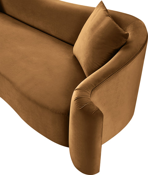 Elara 70" Saddle Velvet Upholstered Loveseat, 1 Piece