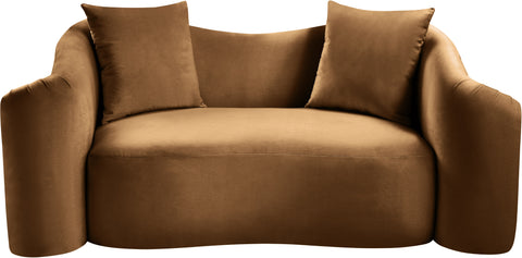 Elara 70" Saddle Velvet Upholstered Loveseat, 1 Piece