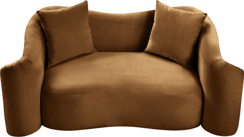 Elara 70" Saddle Velvet Upholstered Loveseat, 1 Piece