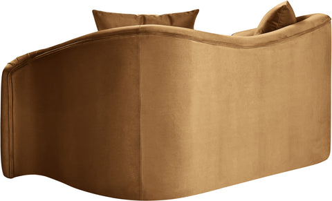 Elara 70" Saddle Velvet Upholstered Loveseat, 1 Piece