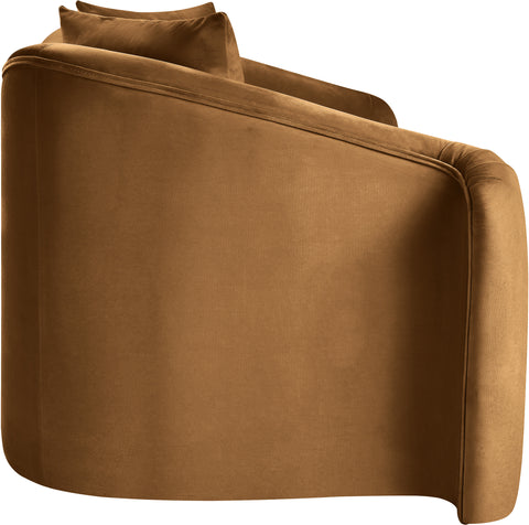 Elara 70" Saddle Velvet Upholstered Loveseat, 1 Piece