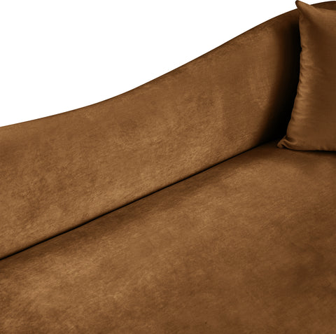Elara 70" Saddle Velvet Upholstered Loveseat, 1 Piece