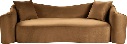 Elara 91" Saddle Velvet Upholstered Sofa, 1 Piece