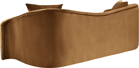 Elara 91" Saddle Velvet Upholstered Sofa, 1 Piece