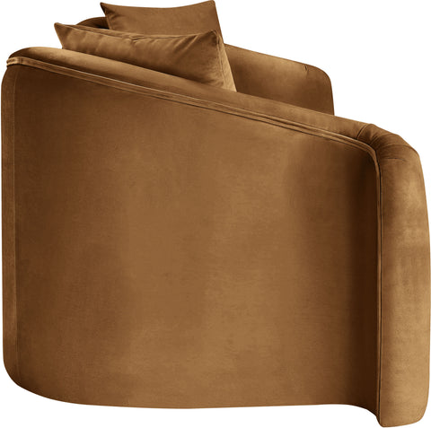 Elara 91" Saddle Velvet Upholstered Sofa, 1 Piece