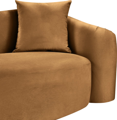 Elara 91" Saddle Velvet Upholstered Sofa, 1 Piece