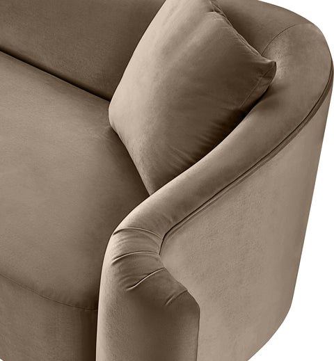 Elara Taupe Velvet Upholstered Chair, 1 Piece