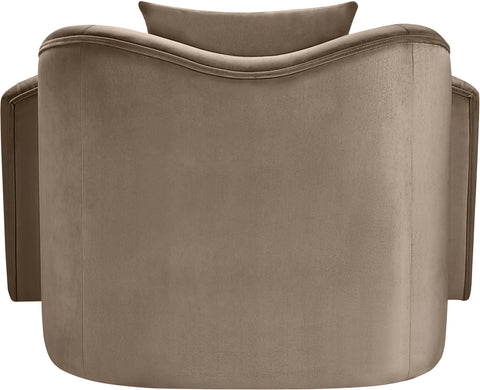 Elara Taupe Velvet Upholstered Chair, 1 Piece