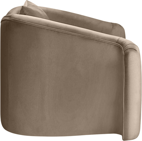 Elara Taupe Velvet Upholstered Chair, 1 Piece