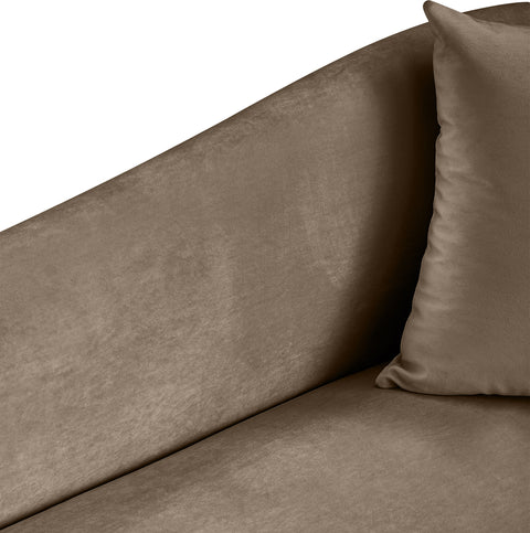Elara Taupe Velvet Upholstered Chair, 1 Piece