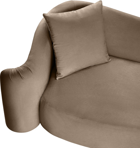 Elara 70" Taupe Velvet Upholstered Loveseat, 1 Piece