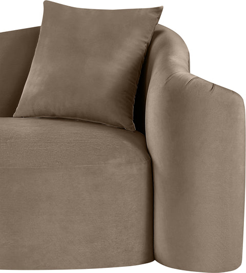 Elara 70" Taupe Velvet Upholstered Loveseat, 1 Piece