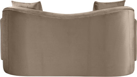 Elara 70" Taupe Velvet Upholstered Loveseat, 1 Piece