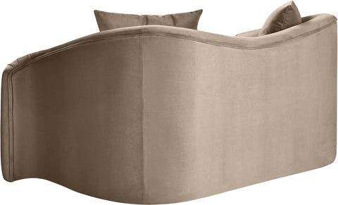 Elara 70" Taupe Velvet Upholstered Loveseat, 1 Piece