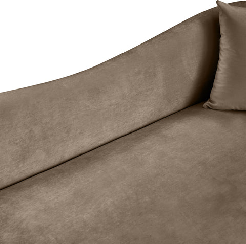 Elara 70" Taupe Velvet Upholstered Loveseat, 1 Piece