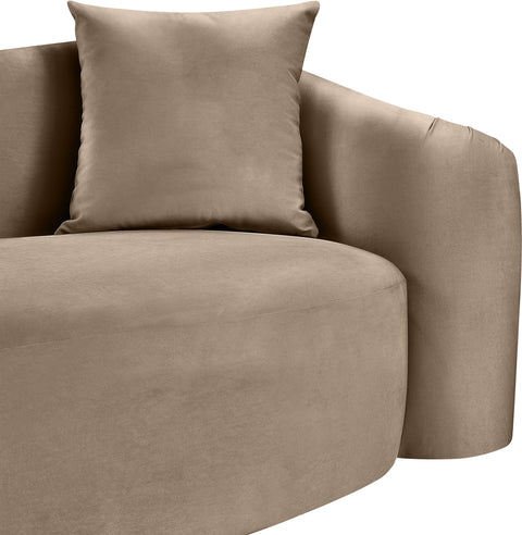 Elara 70" Taupe Velvet Upholstered Loveseat, 1 Piece
