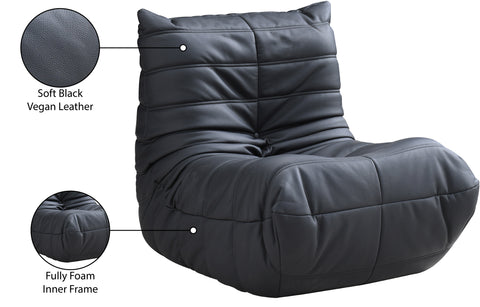 Jolie Black Vegan Leather Upholstered Chair, 1 Piece