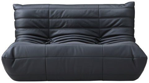 Jolie 54.75" Black Vegan Leather Upholstered Loveseat, 1 Piece