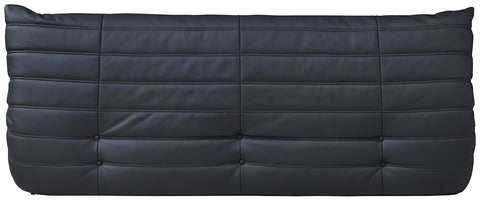 Jolie 77.75" Black Vegan Leather Upholstered Sofa, 1 Piece