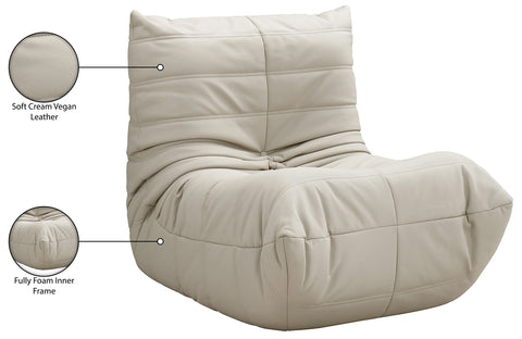Jolie Cream Vegan Leather Upholstered Chair, 1 Piece