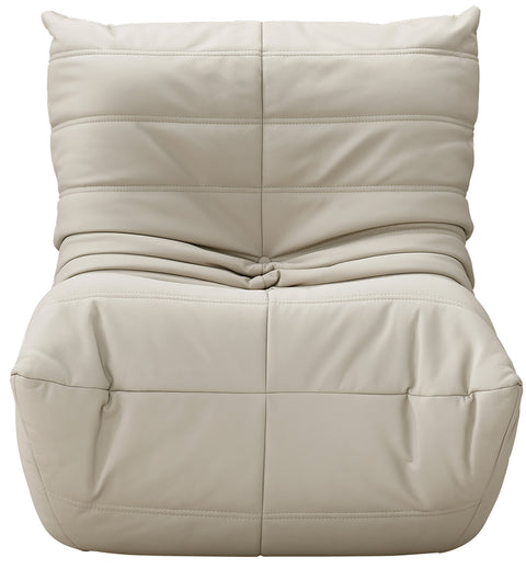 Jolie Cream Vegan Leather Upholstered Chair, 1 Piece